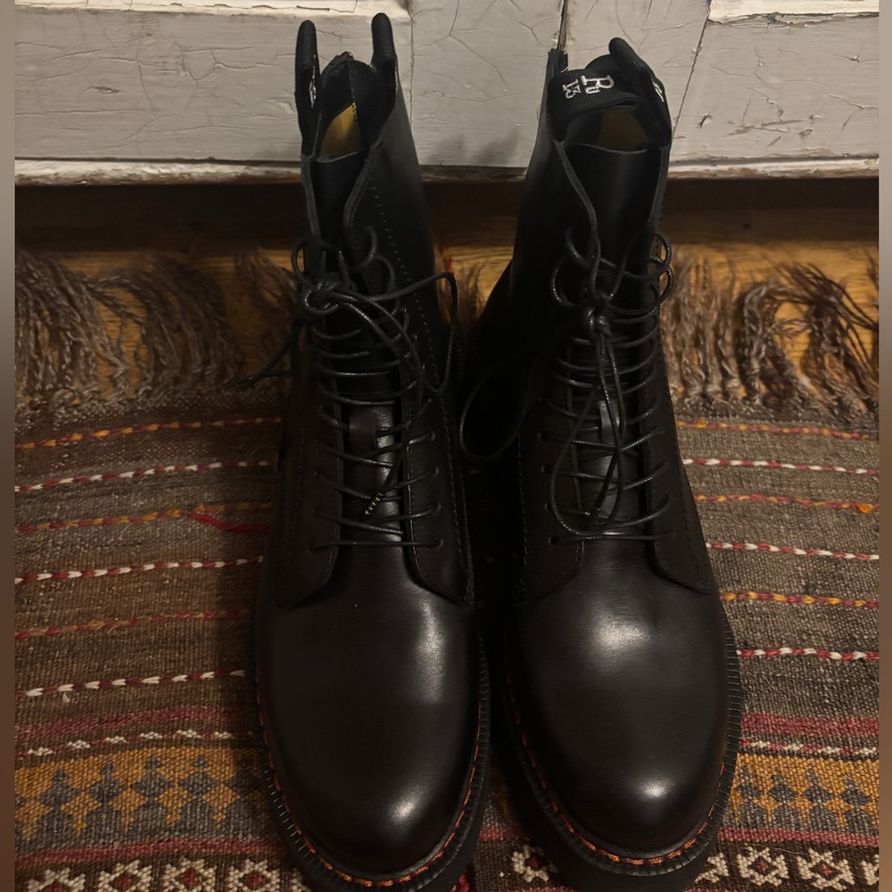 R13 women’s black lace chelsea boots NWOB 39